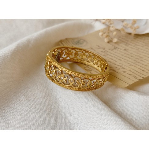 Gold Metal Cuff Women's Watch